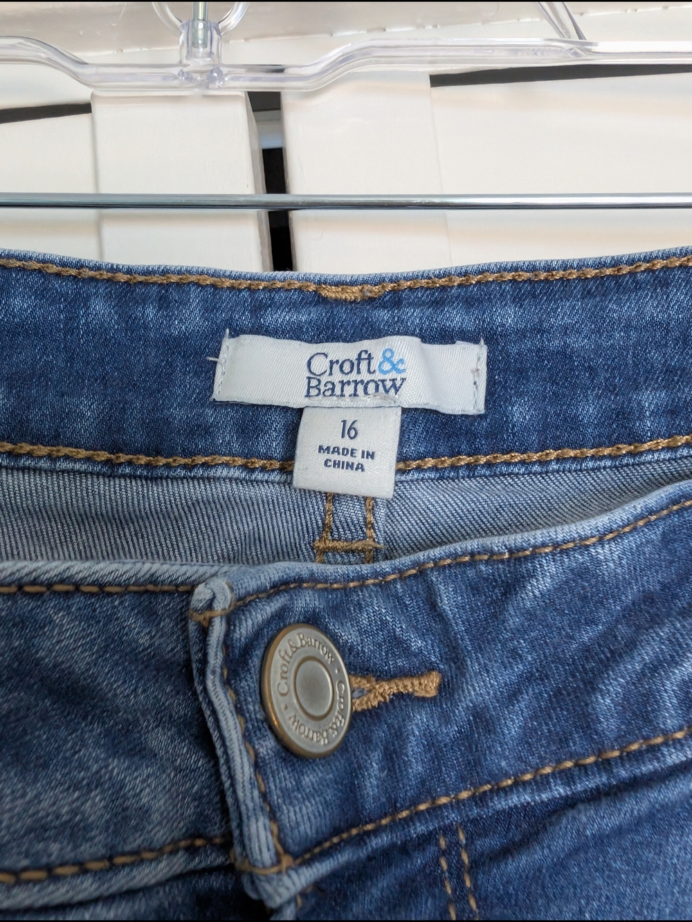 croft & barrow Blue Straight-Leg Jeans with Pink & Red Floral Embroidery - Picture 3 of 3